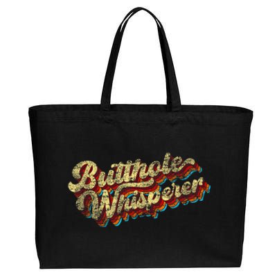 Butthole Whisperer Sarcastic Jokes Retro Funny Present Trending Cotton Canvas Jumbo Tote