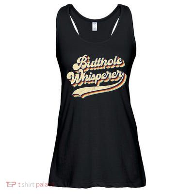 Butthole Whisperer Sarcastic Jokes Retro Vintage Trending Ladies Essential Flowy Tank