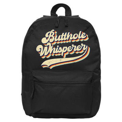 Butthole Whisperer Sarcastic Jokes Retro Vintage Trending 16 in Basic Backpack