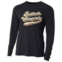 Butthole Whisperer Sarcastic Jokes Retro Vintage Trending Cooling Performance Long Sleeve Crew