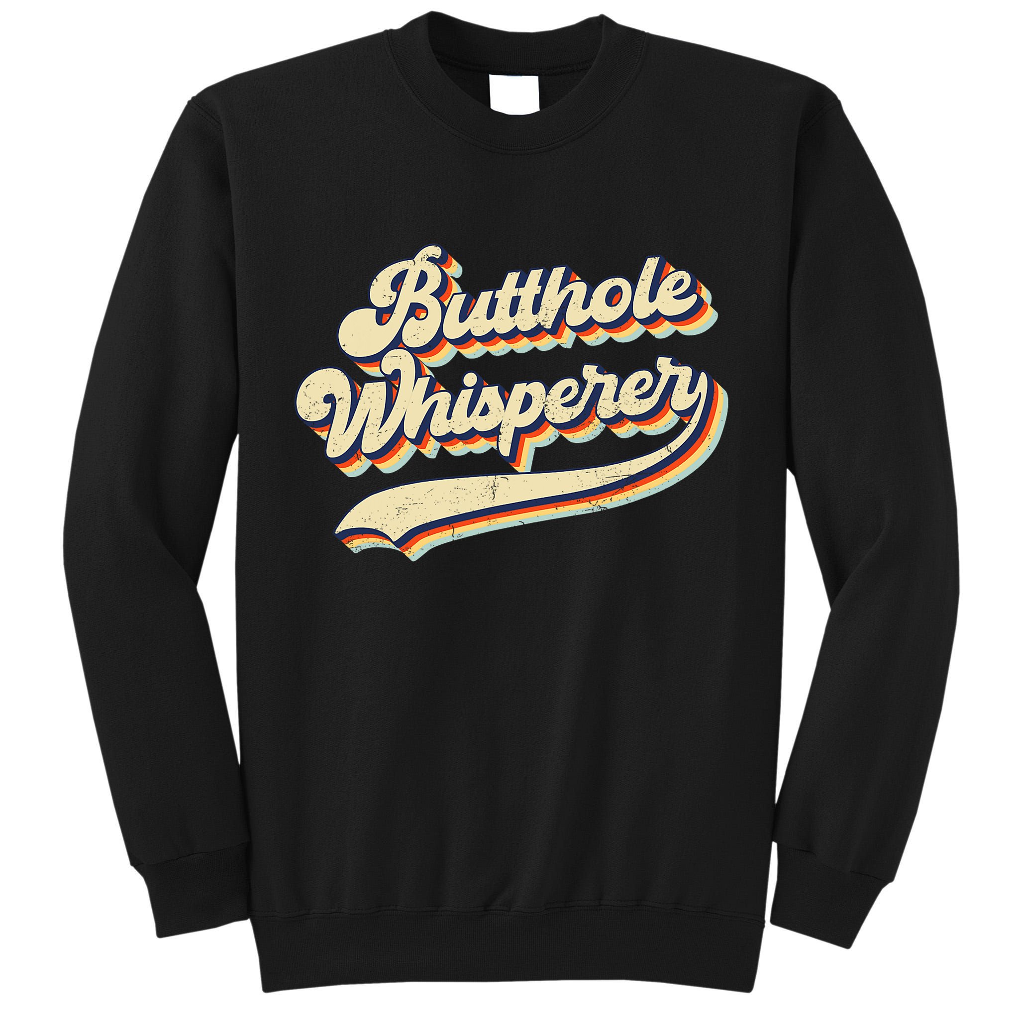 Butthole Whisperer Sarcastic Jokes Retro Vintage Trending Tall Sweatshirt
