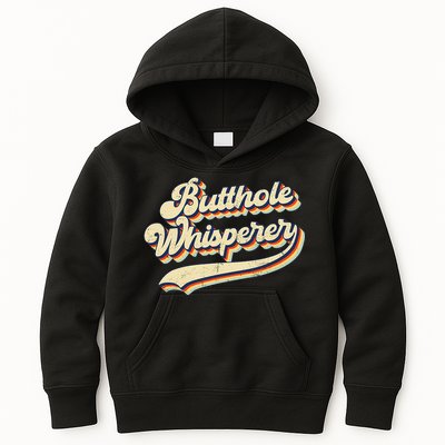 Butthole Whisperer Sarcastic Jokes Retro Vintage Trending Kids Hoodie