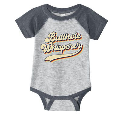 Butthole Whisperer Sarcastic Jokes Retro Vintage Trending Infant Baby Jersey Bodysuit