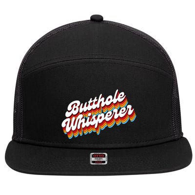 Butthole Whisperer Sarcastic Jokes Retro 7 Panel Mesh Trucker Snapback Hat