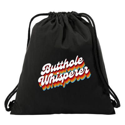 Butthole Whisperer Sarcastic Jokes Retro Drawstring Bag