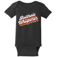 Butthole Whisperer Sarcastic Jokes Retro Baby Bodysuit