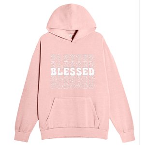 Blessed White Stacked Lettering Christian Religious Urban Pullover Hoodie