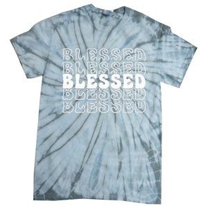 Blessed White Stacked Lettering Christian Religious Tie-Dye T-Shirt