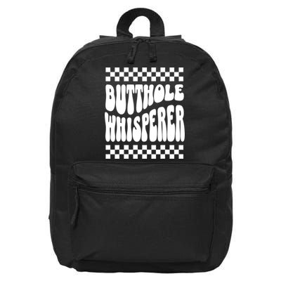 Butthole Whisperer Sarcastic Jokes Retro 16 in Basic Backpack