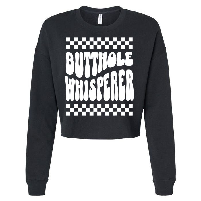 Butthole Whisperer Sarcastic Jokes Retro Cropped Pullover Crew