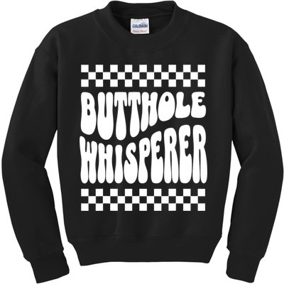 Butthole Whisperer Sarcastic Jokes Retro Kids Sweatshirt