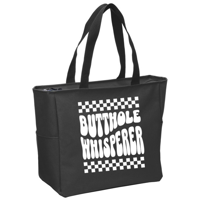 Butthole Whisperer Sarcastic Jokes Retro Zip Tote Bag
