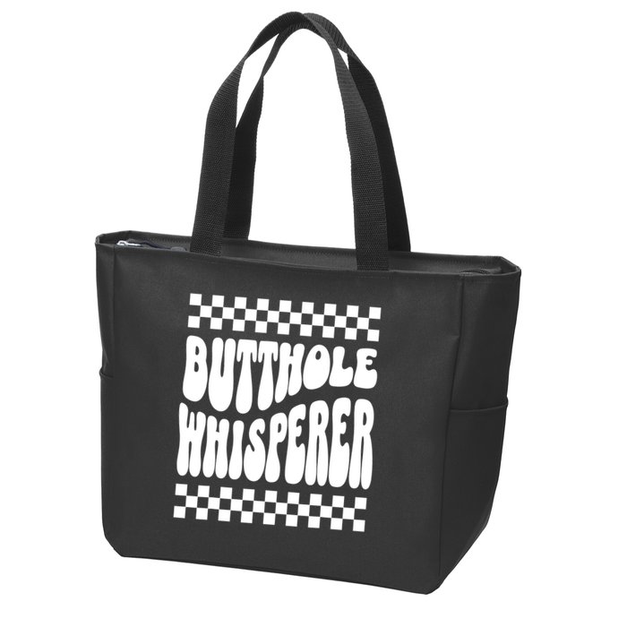 Butthole Whisperer Sarcastic Jokes Retro Zip Tote Bag