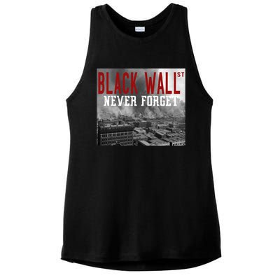 Black Wall Street Never Forget Our History Black Wall Street Gift Ladies PosiCharge Tri-Blend Wicking Tank