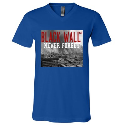 Black Wall Street Never Forget Our History Black Wall Street Gift V-Neck T-Shirt