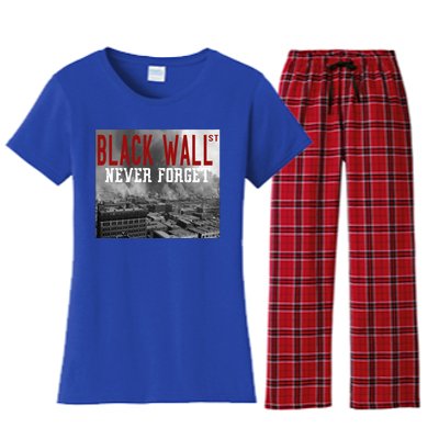 Black Wall Street Never Forget Our History Black Wall Street Gift Women's Flannel Pajama Set