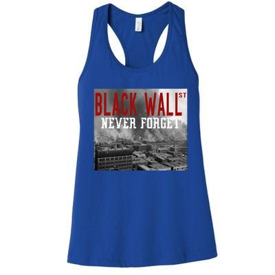 Black Wall Street Never Forget Our History Black Wall Street Gift Women's Racerback Tank