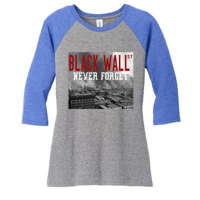 Black Wall Street Never Forget Our History Black Wall Street Gift Women's Tri-Blend 3/4-Sleeve Raglan Shirt