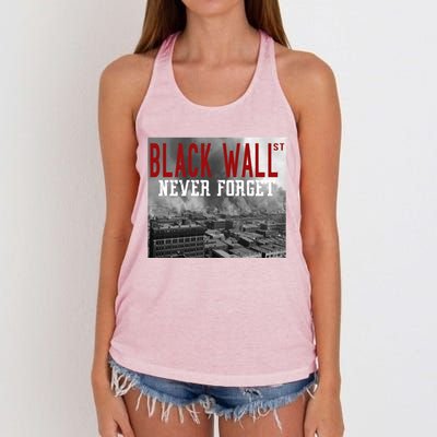 Black Wall Street Never Forget Our History Black Wall Street Gift Women's Knotted Racerback Tank