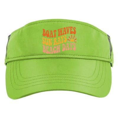 Boat Waves Sun Rays Beach Days Cute Retro Summer Vacation Adult Drive Performance Visor