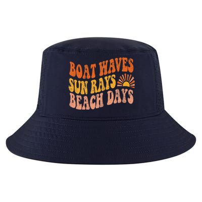 Boat Waves Sun Rays Beach Days Cute Retro Summer Vacation Cool Comfort Performance Bucket Hat