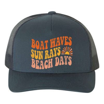 Boat Waves Sun Rays Beach Days Cute Retro Summer Vacation Yupoong Adult 5-Panel Trucker Hat