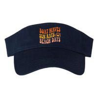 Boat Waves Sun Rays Beach Days Cute Retro Summer Vacation Valucap Bio-Washed Visor