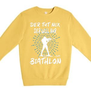 Biathlon Winter Sport Biathlet Funny Biathlon Premium Crewneck Sweatshirt