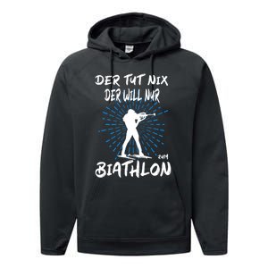 Biathlon Winter Sport Biathlet Funny Biathlon Performance Fleece Hoodie