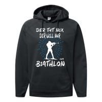 Biathlon Winter Sport Biathlet Funny Biathlon Performance Fleece Hoodie