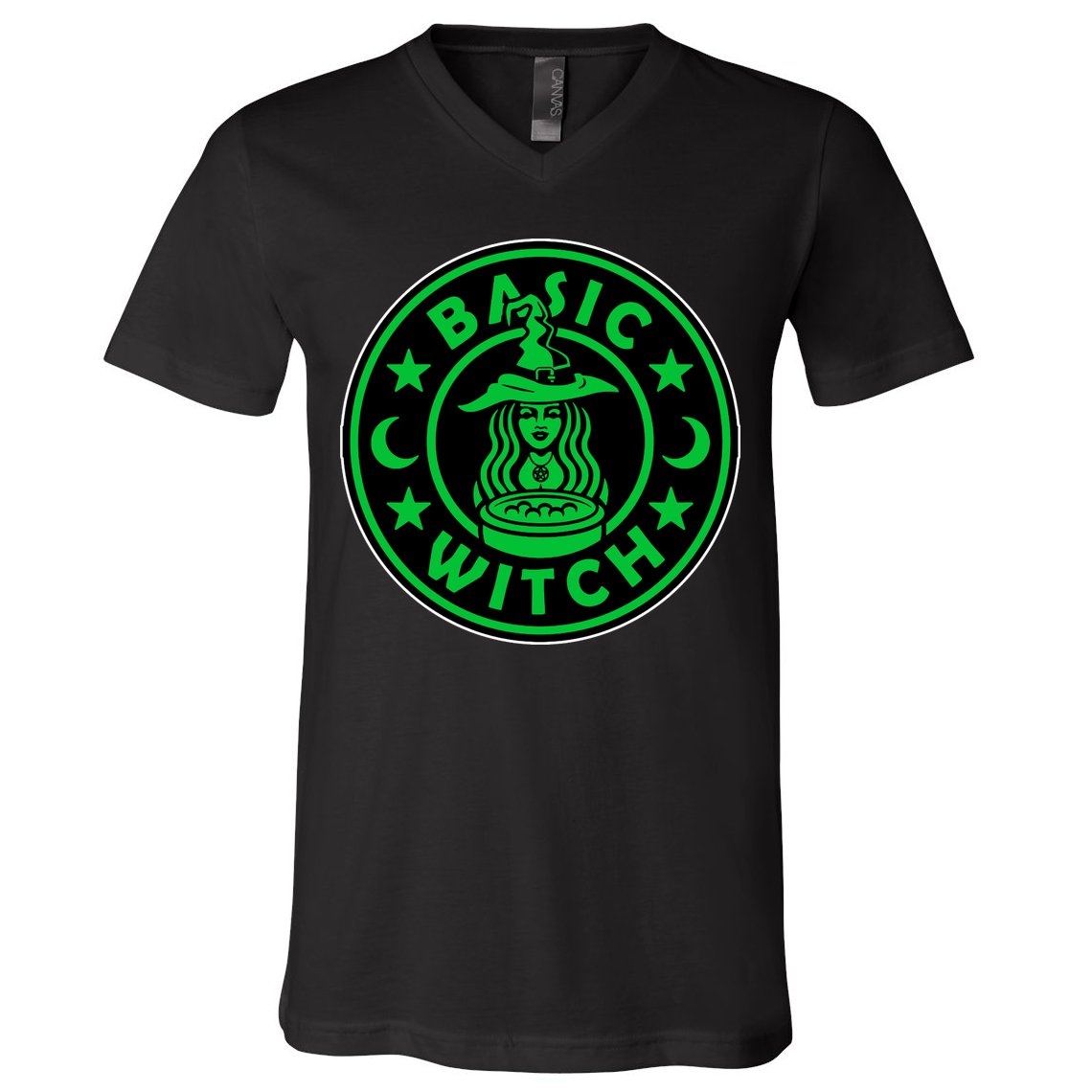 Basic Witch Spooky Halloween Funny V-Neck T-Shirt