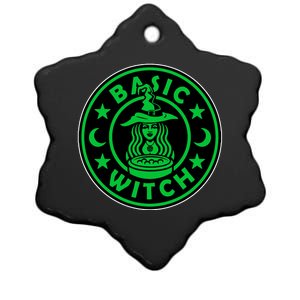 Basic Witch Spooky Halloween Funny Ceramic Star Ornament