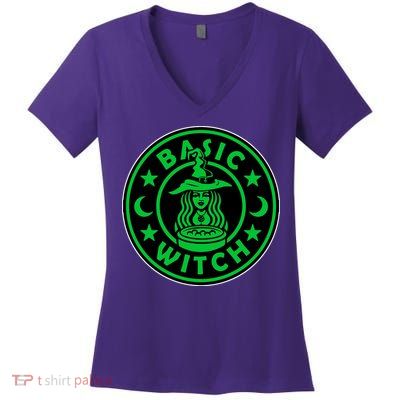 Basic Witch Spooky Halloween Funny Women's V-Neck T-Shirt