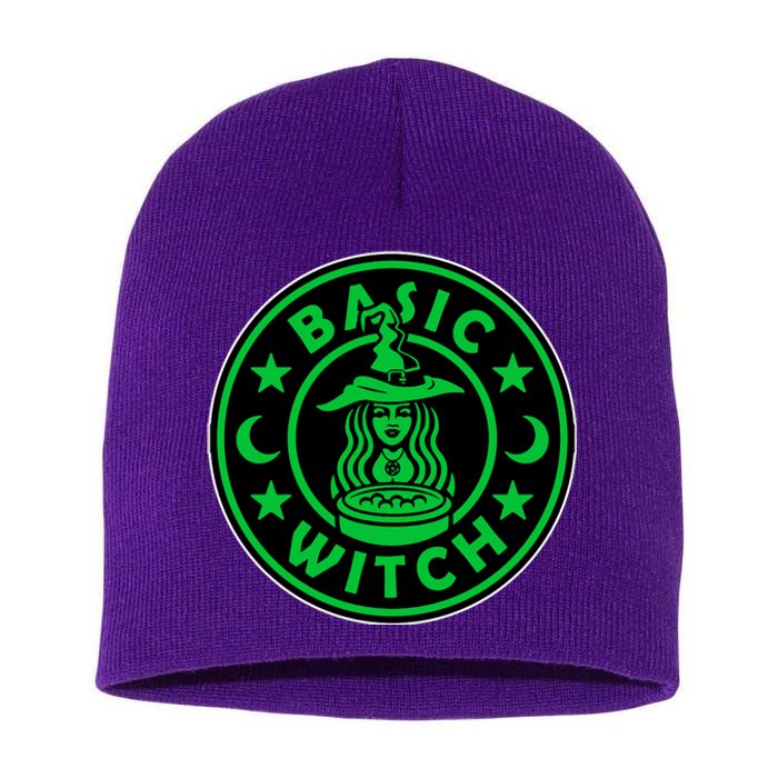 Basic Witch Spooky Halloween Funny Short Acrylic Beanie