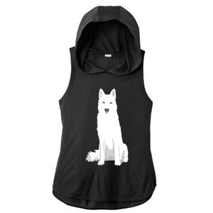 Beautiful White Siberian Husky Sweet White Snow Dog Ladies PosiCharge Tri-Blend Wicking Draft Hoodie Tank