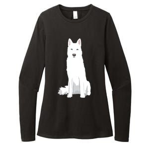 Beautiful White Siberian Husky Sweet White Snow Dog Womens CVC Long Sleeve Shirt