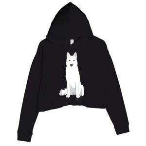 Beautiful White Siberian Husky Sweet White Snow Dog Crop Fleece Hoodie