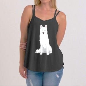 Beautiful White Siberian Husky Sweet White Snow Dog Women's Strappy Tank