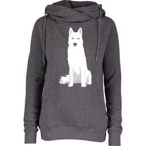 Beautiful White Siberian Husky Sweet White Snow Dog Womens Funnel Neck Pullover Hood