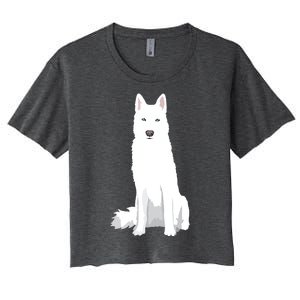 Beautiful White Siberian Husky Sweet White Snow Dog Women's Crop Top Tee