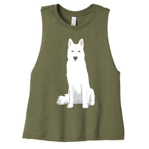 Beautiful White Siberian Husky Sweet White Snow Dog Women's Racerback Cropped Tank