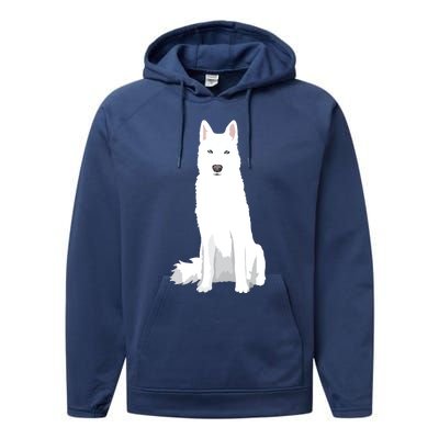 Beautiful White Siberian Husky Sweet White Snow Dog Performance Fleece Hoodie