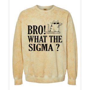 Bro What The Sigma Funny Ns Meme Saying Quote Colorblast Crewneck Sweatshirt