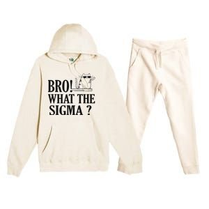 Bro What The Sigma Funny Ns Meme Saying Quote Premium Hooded Sweatsuit Set