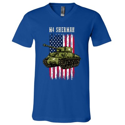 Best Ww2 Tank M4 Sherman A Wwii Army Tank For Military V-Neck T-Shirt