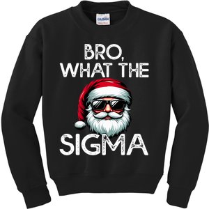 Bro What The Sigma Meme Christmas Santa Face Kids Sweatshirt