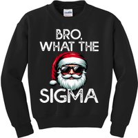 Bro What The Sigma Meme Christmas Santa Face Kids Sweatshirt