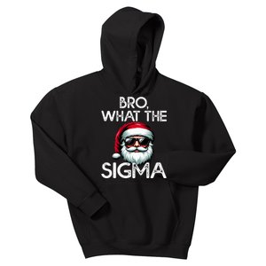 Bro What The Sigma Meme Christmas Santa Face Kids Hoodie