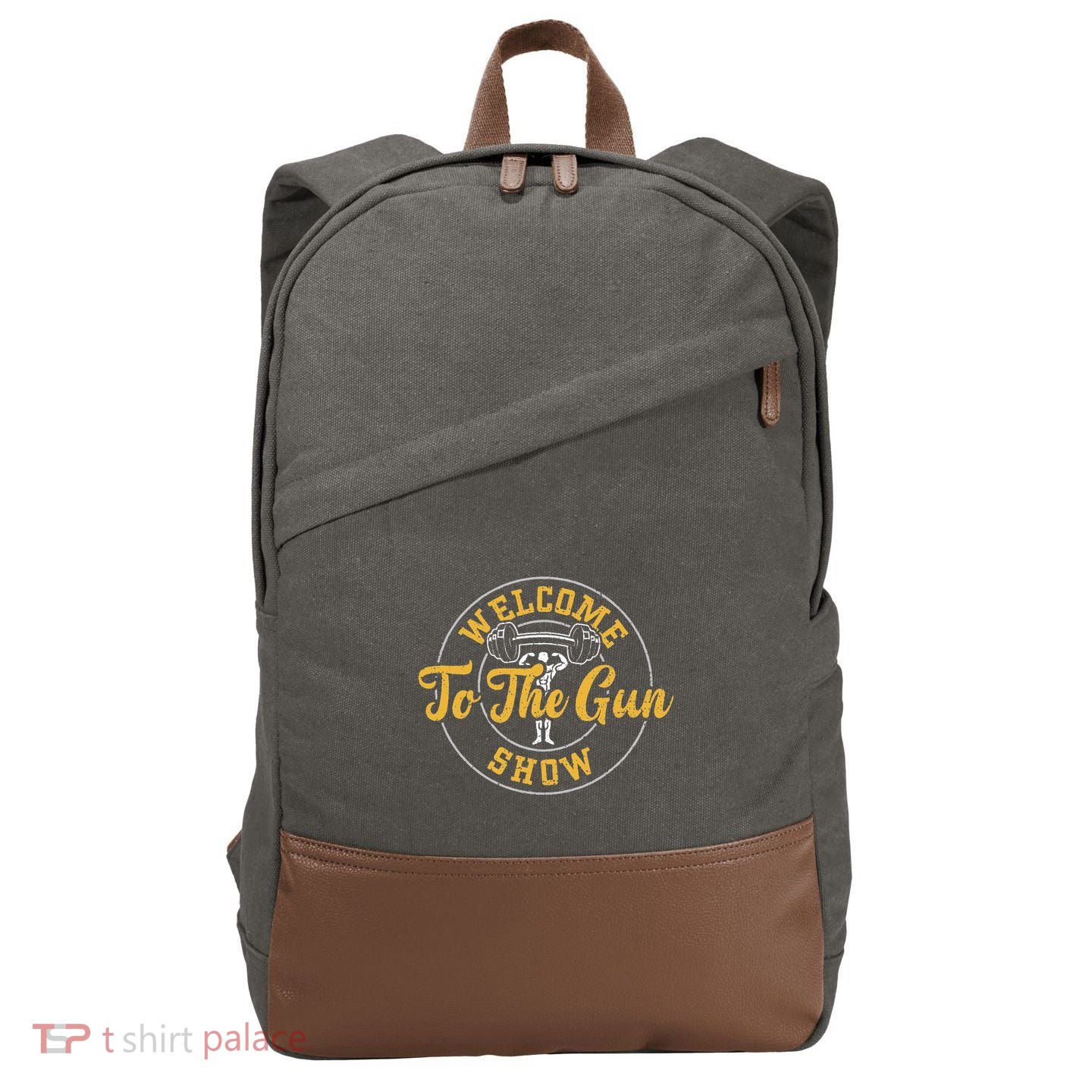 Bodybuilding Welcome To The Gun Show Gym Sayings Cotton Canvas Backpack
