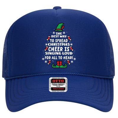 Best Way To Spread Christmas Cheer Funny Xmas Women High Crown Mesh Back Trucker Hat